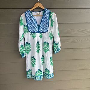 Tuckernuck Blue and Green Resort Sundress with V-Neck